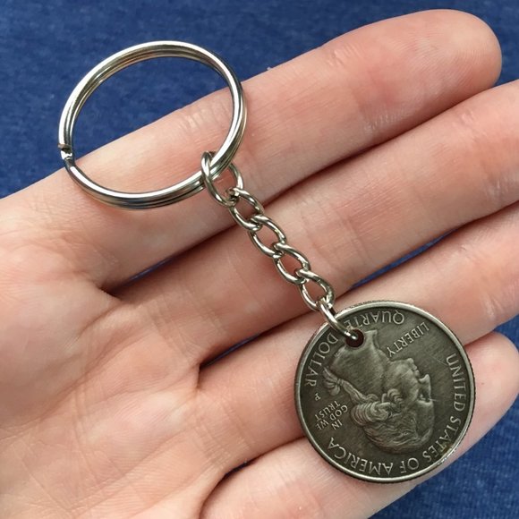 2020 American Samoa Bat Quarter Keychain Stainless Steel Coin Money 4for$20 - Picture 3 of 4